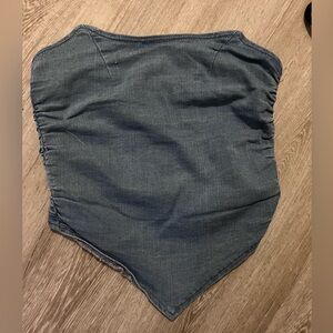 Dark Gray Denim Bandana Top